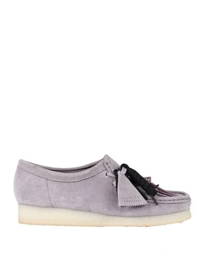 Clarks Originals Wallabee. W Woman Lace-up Shoes Lilac Size 8.5 Soft Leather In Purple