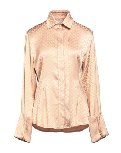 Maria Vittoria Paolillo Mvp Woman Shirt Sand Size 6 Viscose, Elastane In Beige