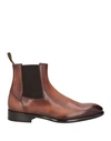 Doucal's Man Ankle Boots Brown Size 6 Soft Leather, Elastic Fibres In Brown