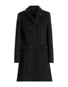 Hanita Woman Coat Black Size 8 Polyester, Viscose