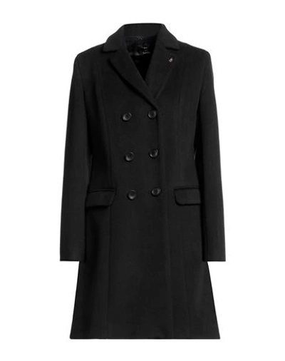 Hanita Woman Coat Black Size 8 Polyester, Viscose In Black