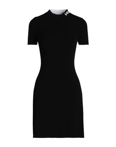 Hugo Woman Mini Dress Black Size M Viscose, Polyester