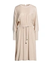 Peserico Woman Midi Dress Beige Size 6 Viscose, Wool, Elastane