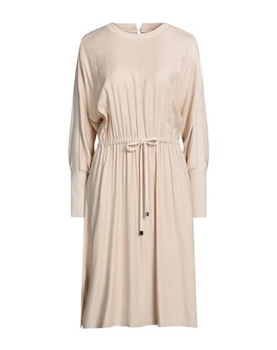 Peserico Woman Midi Dress Beige Size 6 Viscose, Wool, Elastane In Beige