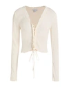 Topshop Woman Shirt Cream Size 12 Viscose, Elastane In White