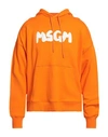 Msgm Man Sweatshirt Orange Size M Cotton