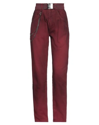 High Woman Pants Brick Red Size 6 Cotton, Cashmere, Elastane