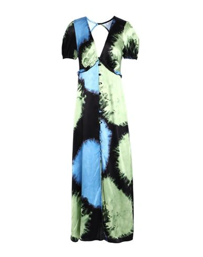 Topshop Woman Long Dress Light Green Size 10 Viscose