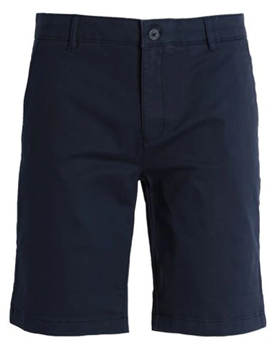 Topman Man Shorts & Bermuda Shorts Navy Blue Size 32 Cotton, Elastane