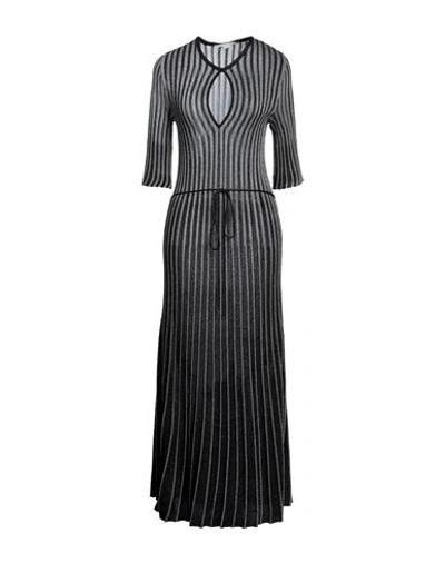 Stella Mccartney Woman Midi Dress Black Size 4-6 Viscose, Metallic Fiber