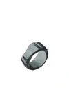 LEVENS JEWELS LEVENS JEWELS ISIS RING WOMAN RING STEEL GREY SIZE 7.25 BOROSILICATE GLASS