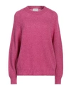 Scaglione Woman Sweater Mauve Size L Merino Wool In Purple