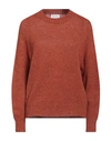 Scaglione Woman Sweater Rust Size M Merino Wool In Red