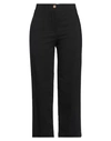 Merci .., Woman Pants Black Size 2 Cotton, Nylon, Elastane