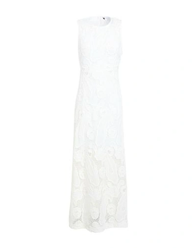 Topshop Woman Long Dress Ivory Size 12 Cotton In White