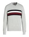 Tommy Hilfiger Man Sweater Grey Size Xl Cotton In Grey