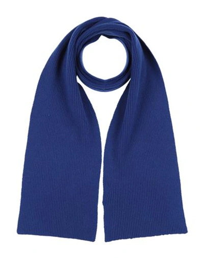 Alpha Studio Man Scarf Blue Size - Wool, Cashmere In Blue