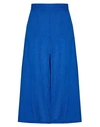 8 By Yoox Linen Front Slit Midi Skirt Woman Midi Skirt Bright Blue Size 12 Wool