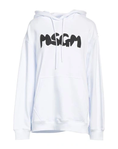 Msgm Woman Sweatshirt White Size Xl Cotton