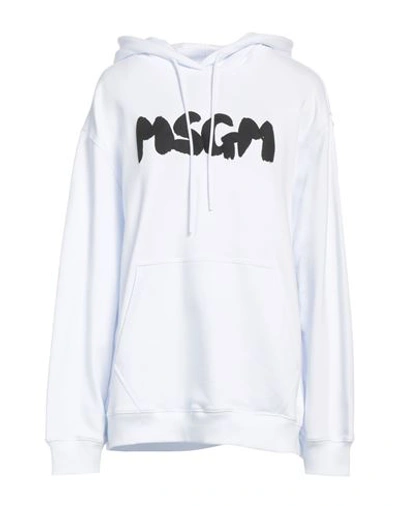 Msgm Logo-print French Cotton-terry Hoodie In White
