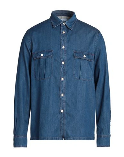 Ps By Paul Smith Ps Paul Smith Man Denim Shirt Blue Size M Organic Cotton, Lyocell