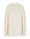 8 By Yoox Linen Essential Shirt Woman Shirt Cream Size 12 Linen In White