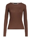 Aragona Woman Sweater Brown Size 10 Wool