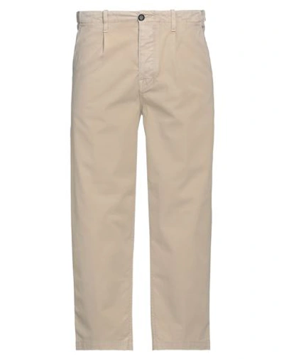 PAOLO PECORA PAOLO PECORA MAN PANTS SAND SIZE 36 COTTON, ELASTANE