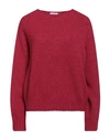 Scaglione Woman Sweater Garnet Size L Merino Wool, Recycled Cashmere, Polyamide In Red