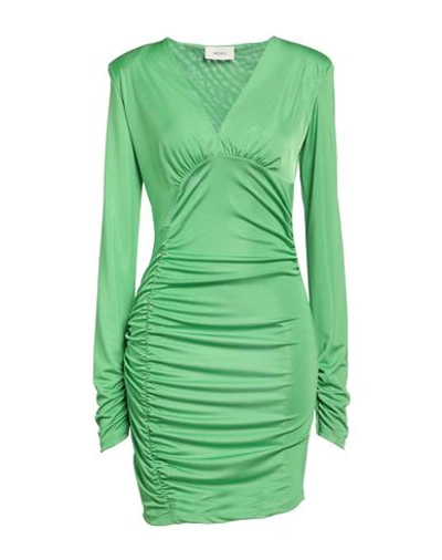 Vicolo Woman Mini Dress Green Size L Polyester, Elastane