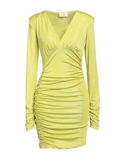 Vicolo Woman Mini Dress Acid Green Size M Polyester, Elastane
