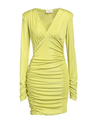 Vicolo Woman Mini Dress Lime Green Size S Polyester, Elastane