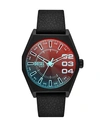 DIESEL DIESEL SCRAPER MAN WRIST WATCH BLACK SIZE - SOFT LEATHER, STAINLESS STEEL