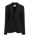 Simona Corsellini Woman Blazer Black Size 12 Polyester, Viscose, Cotton, Elastane