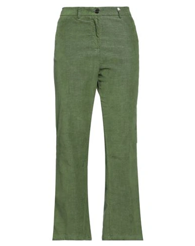 Myths Woman Pants Green Size 10 Cotton, Polyester, Elastane In Green