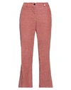 Myths Woman Pants Rust Size 12 Cotton, Polyester, Elastane In Red