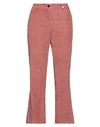 Myths Woman Pants Rust Size 10 Cotton, Polyester, Elastane In Red