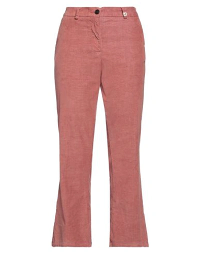 Myths Woman Pants Rust Size 10 Cotton, Polyester, Elastane In Red