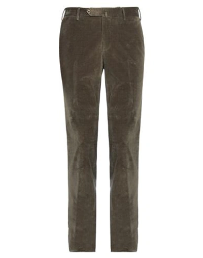 Pt Torino Man Pants Military Green Size 36 Cotton, Elastane In Green