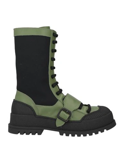 Mich E Simon Mich Simon Woman Ankle Boots Green Size 7 Soft Leather, Textile Fibers