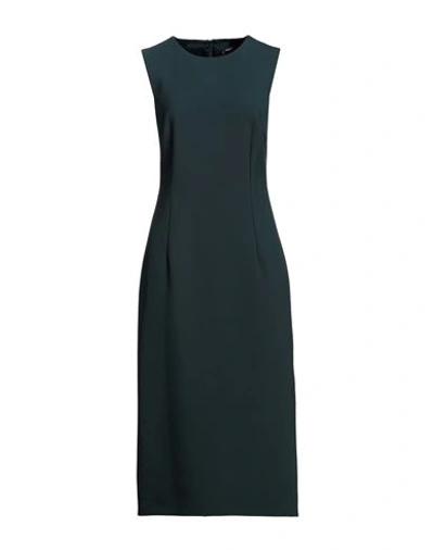 Peserico Woman Midi Dress Dark Green Size 6 Polyester, Viscose, Cotton, Elastane
