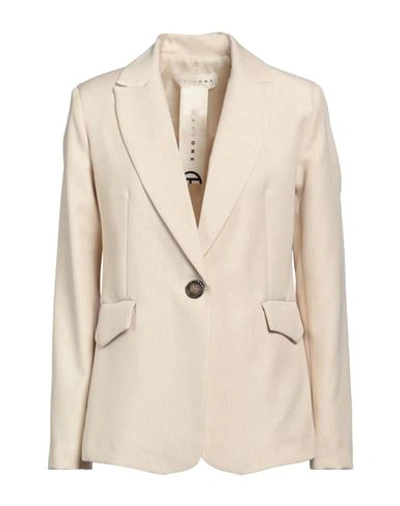 Haveone Woman Suit Jacket Beige Size Xl Polyester