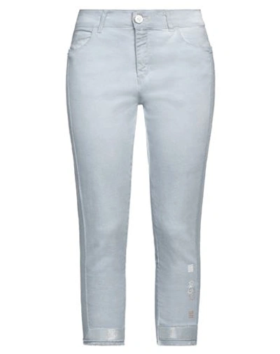 Elisa Cavaletti By Daniela Dallavalle Woman Cropped Pants Light Blue Size 28 Cotton, Elastane In Blue