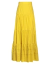 Manila Grace Woman Long Skirt Acid Green Size 2 Cotton In Green