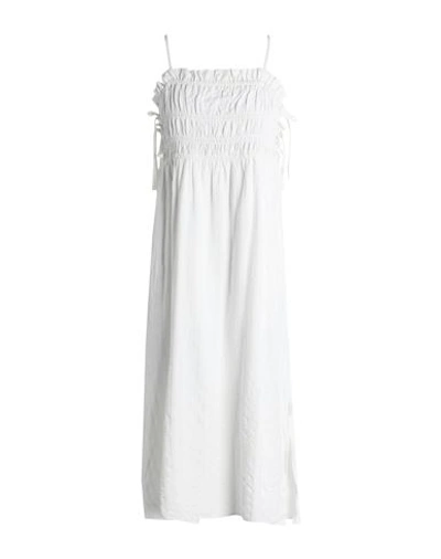 Topshop Woman Midi Dress Ivory Size Xl Viscose, Cotton, Polyester, Elastane In White