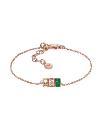 Emporio Armani Woman Necklace Rose Gold Size - 925/1000 Silver, Synthetic Stone