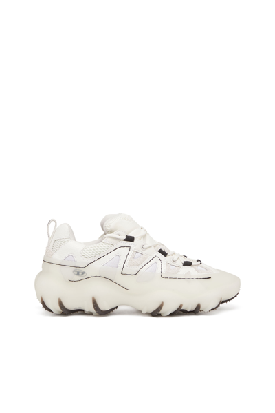 Diesel Sneaker Low-top Rivestite In Gomma In White