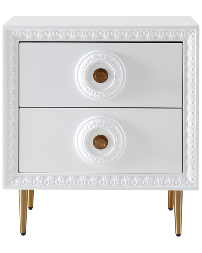 Tov Furniture Bovey White Lacquer Side Table