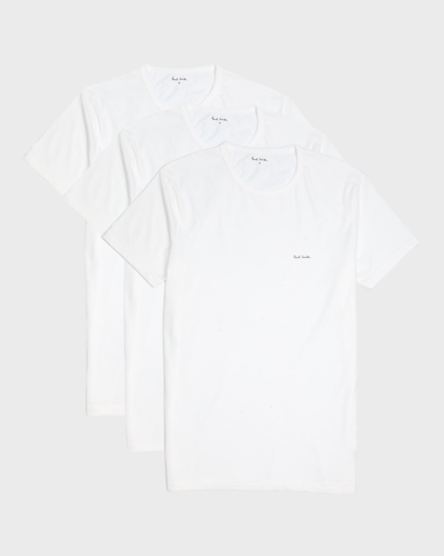 Paul Smith Three-pack Logo-print Organic Cotton-jersey T-shirts In White