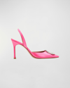 Amina Muaddi Camelia 95mm Pumps In Satin Pink